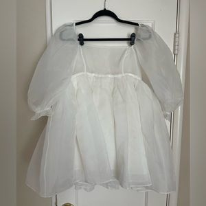 Selkie Puff Dress - White L | Mini Wedding Dress